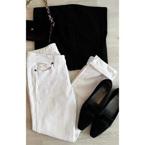 PAIGE Skyline Ankle Peg Jeans White High Rise Skinny Size 28 Stretch Denim